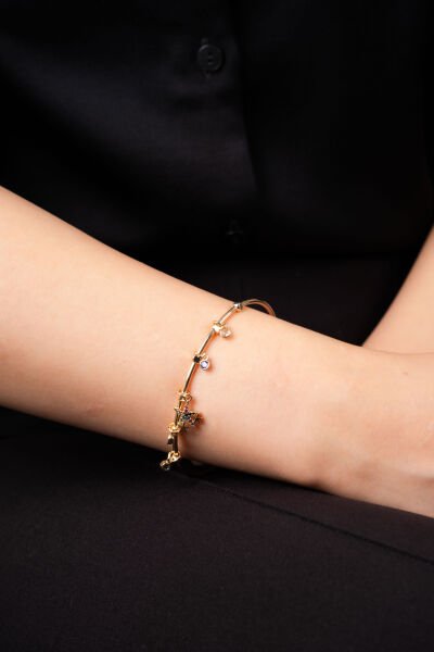 Gold Renkli Yıldız Charm Bileklik