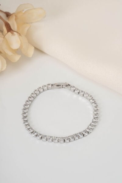 ÇELİK SİLVER DAMLA TAŞLI SU YOLU BİLEKLİK