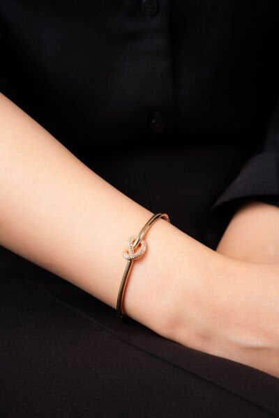 Rose Kalp Düğüm Kelepçe Bileklik