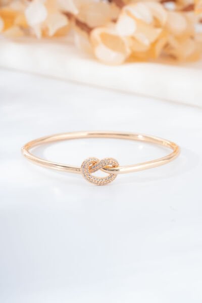 Rose Kalp Düğüm Kelepçe Bileklik