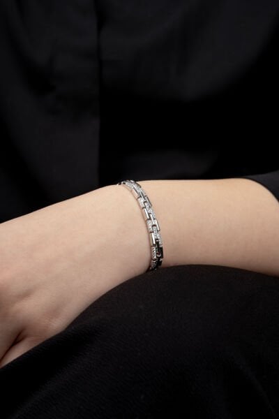 XUPİNG SİLVER TAŞLI ADIM BİLEKLİĞİ