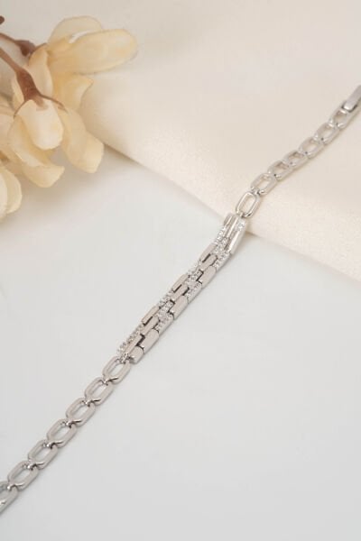 XUPİNG SİLVER TAŞLI ADIM BİLEKLİĞİ