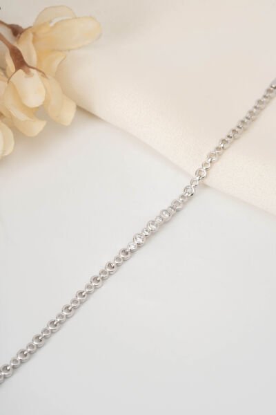 XUPİNG SİLVER YUVARLAK SIRA TAŞLI MİNİMAL BİLEKLİK