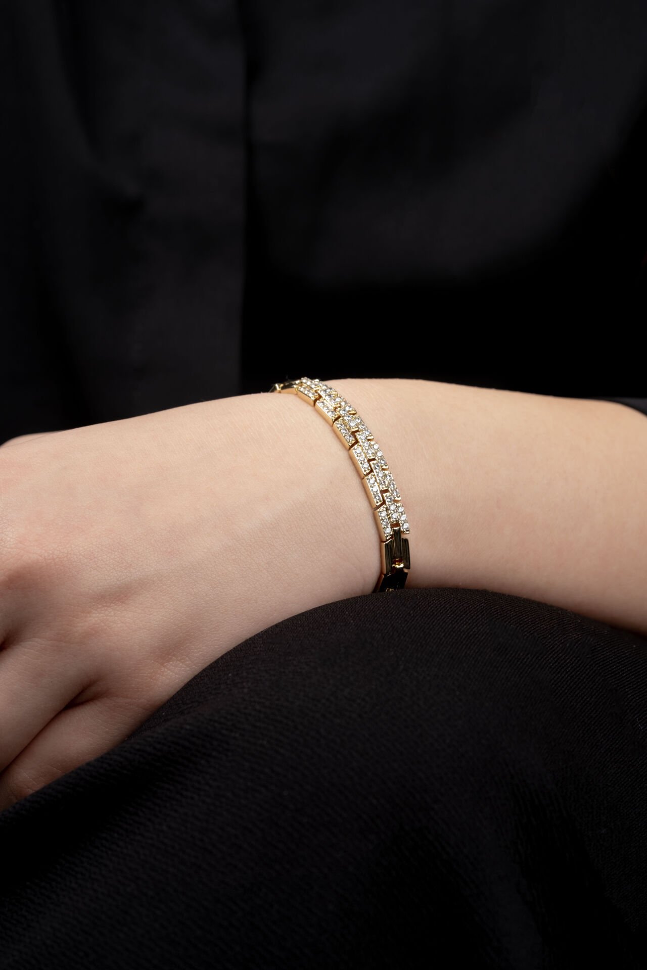 XUPİNG GOLD TAŞLI 3 SIRALI ADIM BİLEKLİK