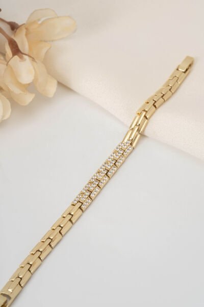 XUPİNG GOLD TAŞLI 3 SIRALI ADIM BİLEKLİK