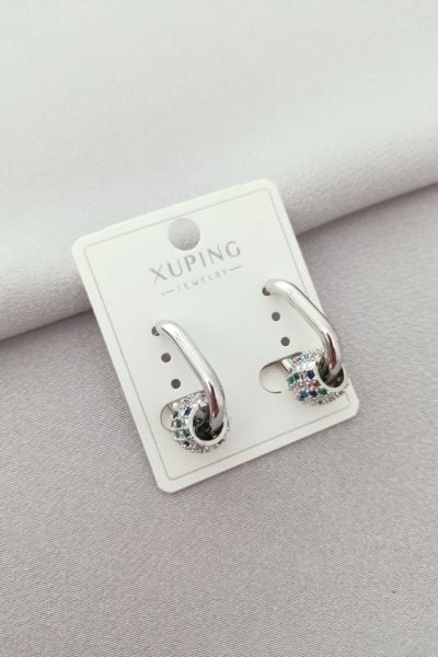 Xuping taşlı gümüş renk küpe