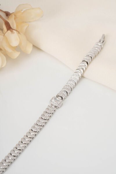 XUPİNG SİLVER BAGE TAŞLI YILAN SIRTI BİLEKLİK