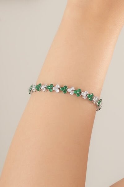 Yeşil Beyaz Taşlı Bileklik