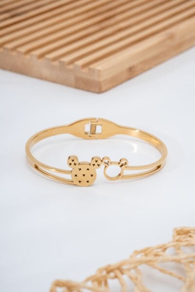 Gold Mickey Mouse Kelepçe Bileklik