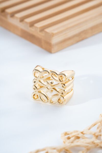 Gold Oyma Desen Yüzük