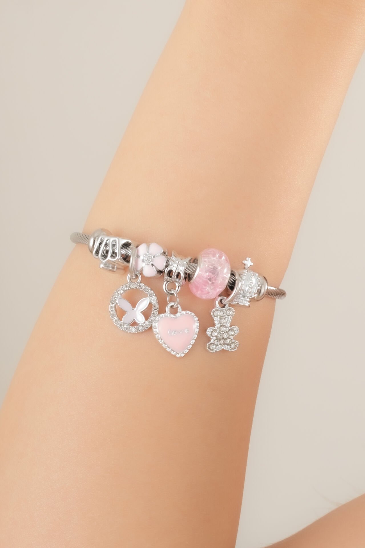 Pembe Kalp Figürlü Pandora