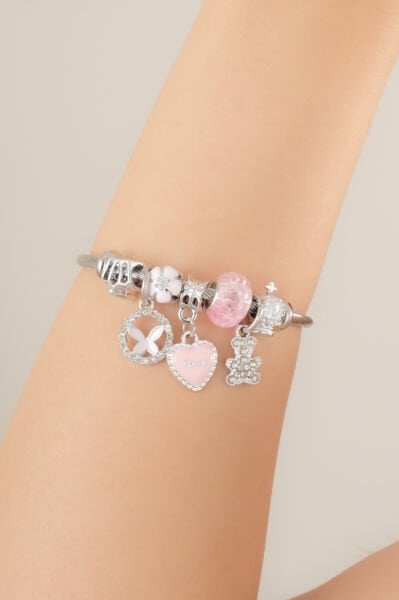 Pembe Kalp Figürlü Pandora