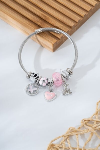 Pembe Kalp Figürlü Pandora