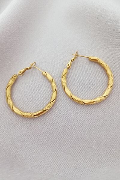 Çelik gold küpe