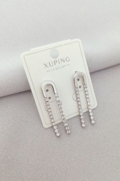Xuping taşlı gümüş renk küpe