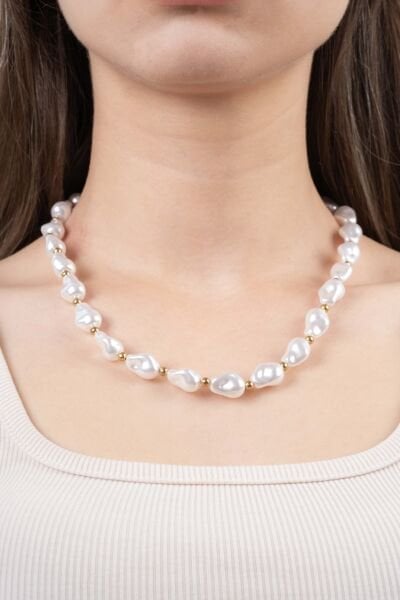 Rose İnci Görünümlü Kolye