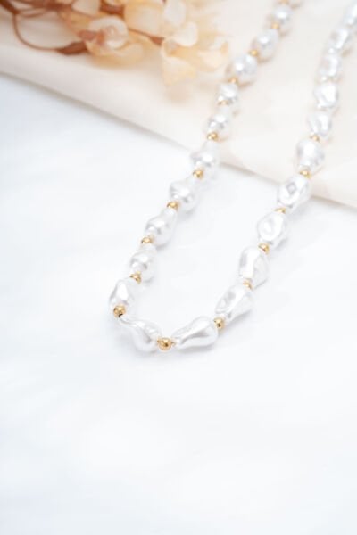 Rose İnci Görünümlü Kolye