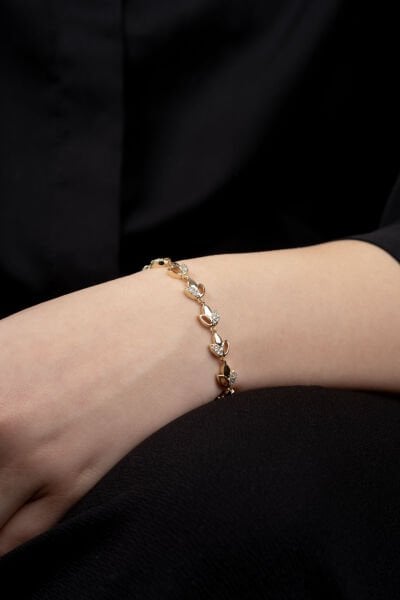 XUPİNG GOLD YAPRAK TAŞ DETAY BİLEKLİK