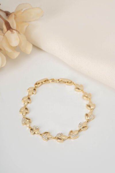 XUPİNG GOLD YAPRAK TAŞ DETAY BİLEKLİK