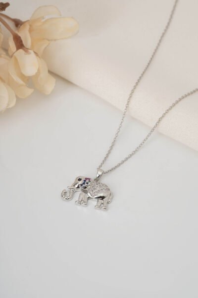 ÇELİK SİLVER FİL FİGÜR KOLYE