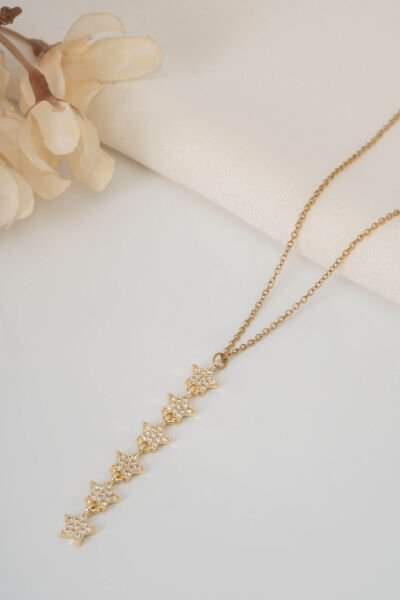 ÇELİK GOLD 6 YILDIZLI Y KOLYE