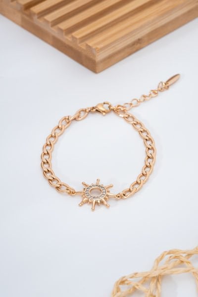 Xuping Güneş Figürlü Zirkon  Taşlı Bileklik