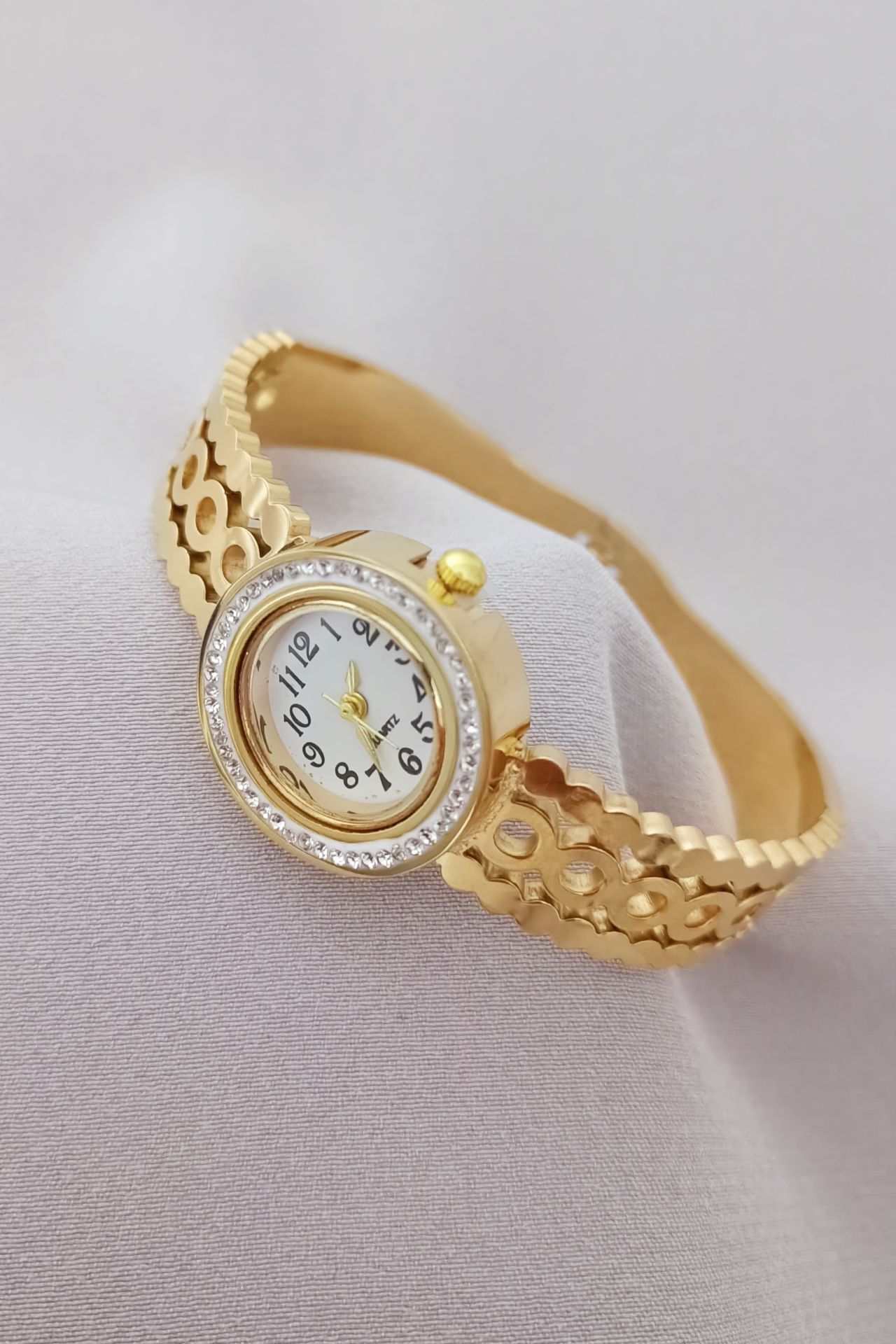 Çelik saat bileklik gold