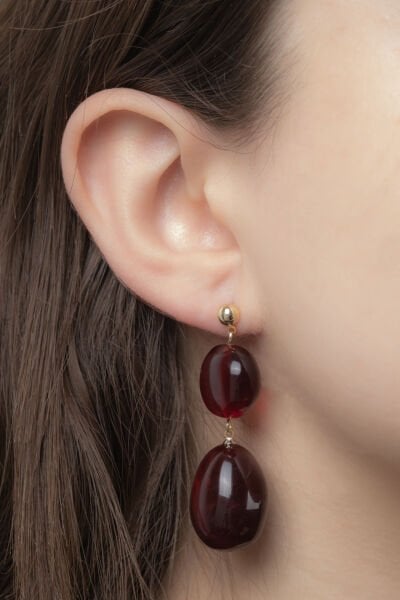 VİP  GOLD SİYAH ÜZÜM FİGÜRLÜ KÜPE