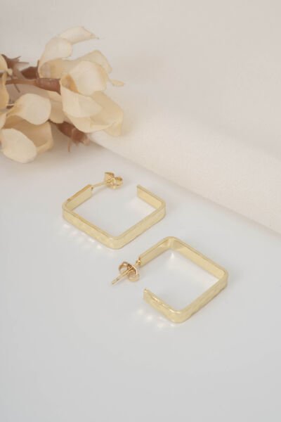 VİP GOLD KARE DESENLİ KÜPE