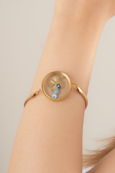 Çelik Kapağı Açılan Yoncalı Bileklik