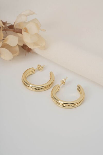 VİP GOLD HALKA ARASI TOMURCUKLU KÜPE