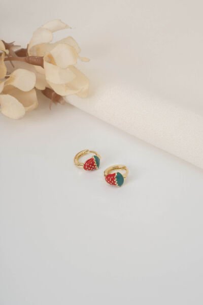 XUPİNG GOLD HALKA ÇİLEK KÜPE