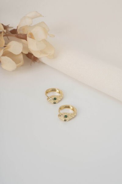 XUPİNG GOLD YEŞİL GÖZLÜ YILAN HALKA KÜPE