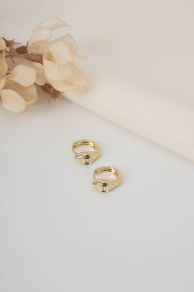 XUPİNG GOLD YEŞİL GÖZLÜ YILAN HALKA KÜPE