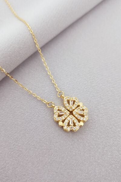 Mıknatıslı çelik kolye gold