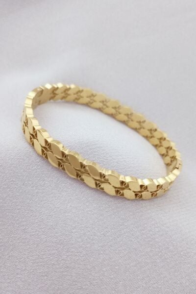Çelik arpa bileklik gold