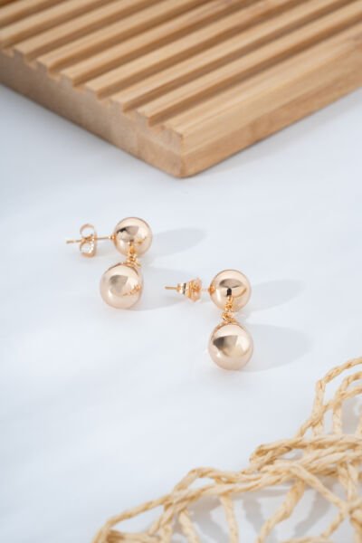 Altın Renk Damla Formlu Minimal VIP Küpe