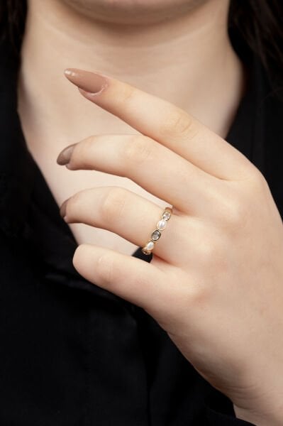 XUPİNG GOLD İNCİ VE CAM TAŞLI YÜZÜK