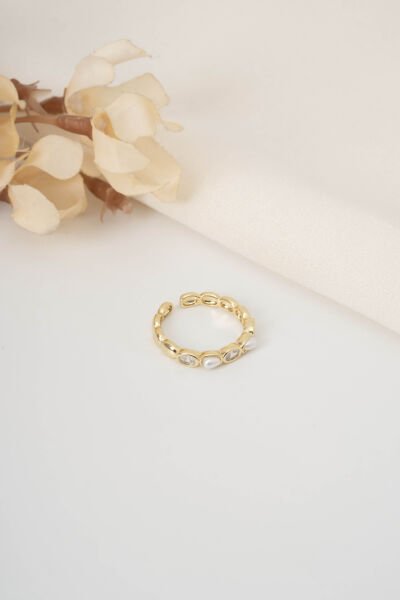 XUPİNG GOLD İNCİ VE CAM TAŞLI YÜZÜK