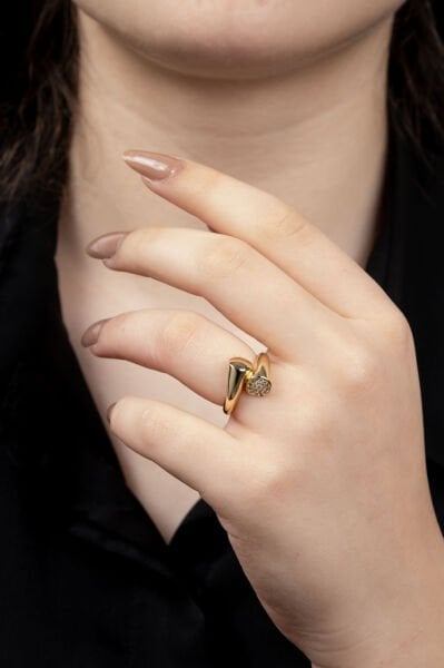 XUPİNG GOLD TAŞLI MEŞALE YÜZÜK