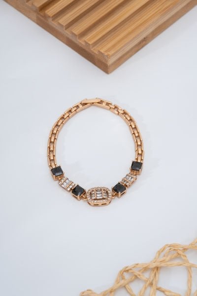 Xuping Baget Taşlı Siyah Bileklik