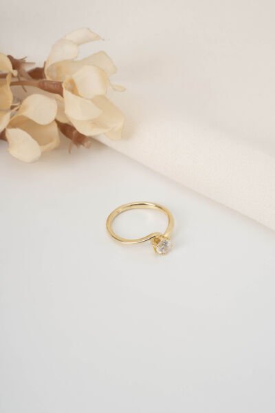 XUPİNG GOLD KIVRIM TEKTAŞ YÜZÜK