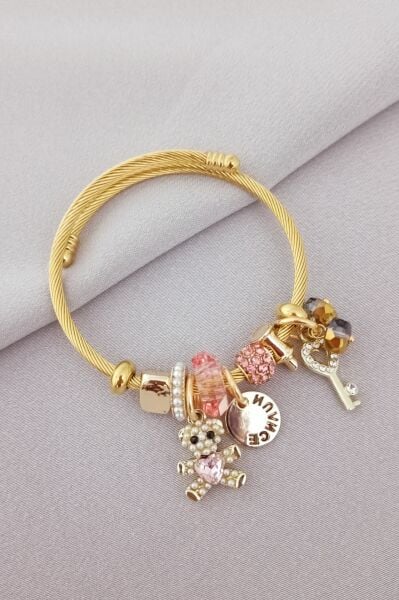Çelik pandora bileklik gold