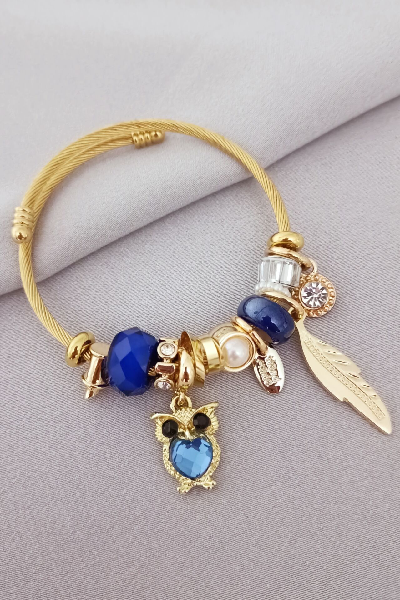 Çelik pandora bileklik gold