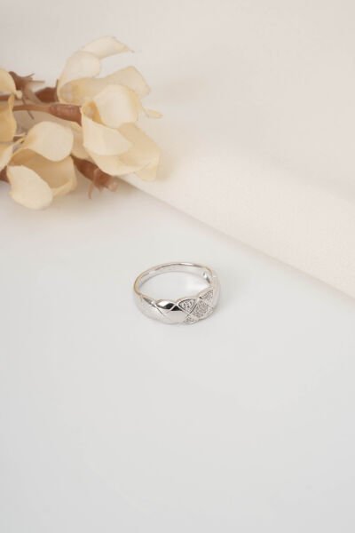 XUPİNG SİLVER DİLİM DESEN YÜZÜK