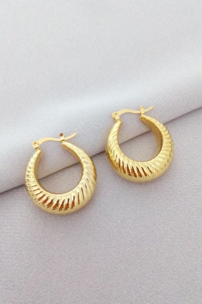 Çelik gold küpe