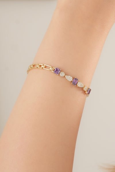 Xuping Mor Taşlı Bileklik