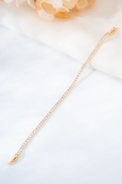 Gold Mini Taşlı Su Yolu Bileklik