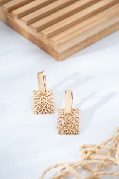 XUPİNG Desenli DikdörtgenXuping Küpe