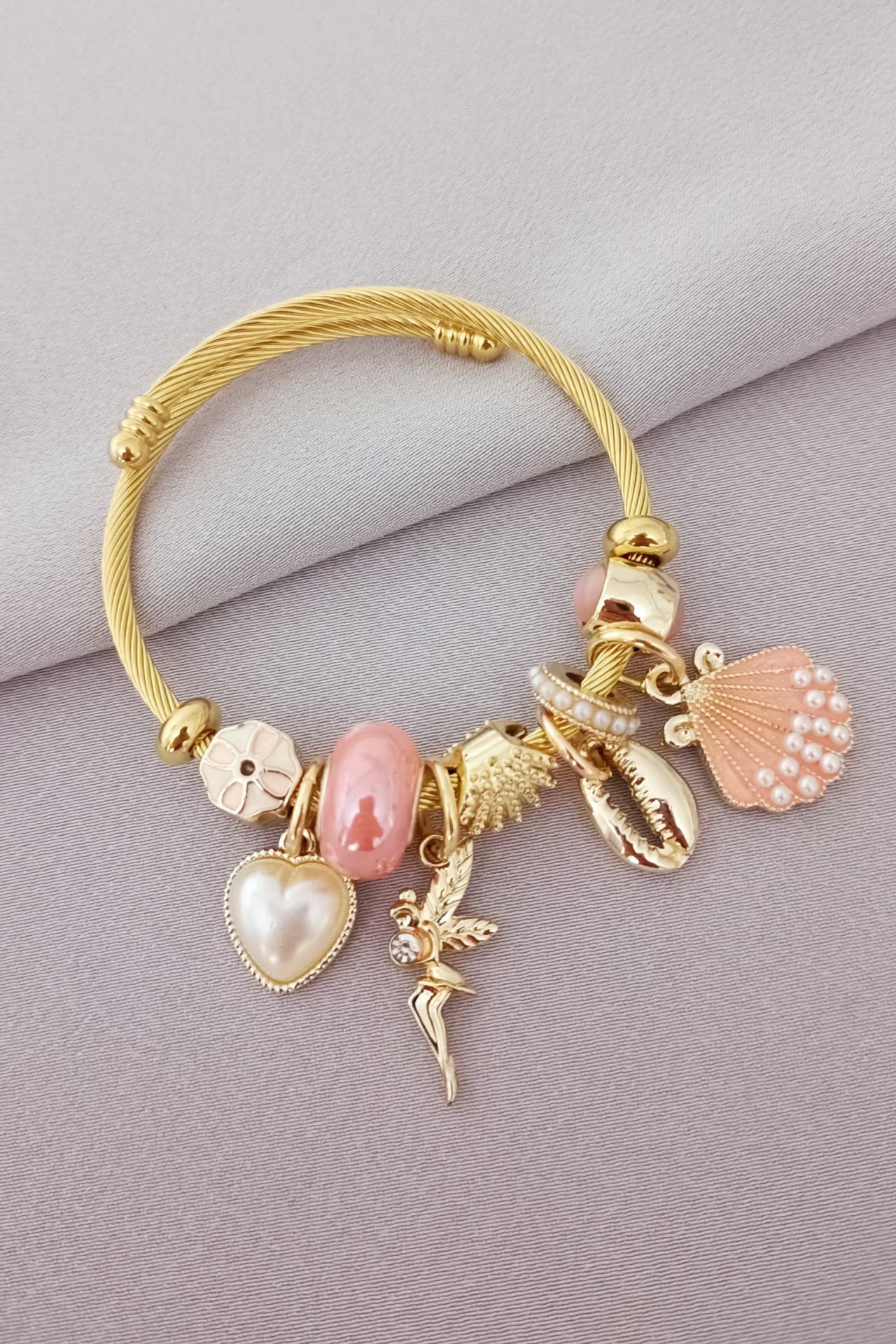 Çelik pandora bileklik gold